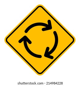 Caution Sign Road on isolated background. Vector Illustration