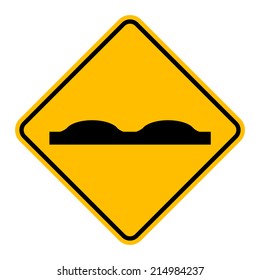Caution Sign Road on isolated background. Vector Illustration