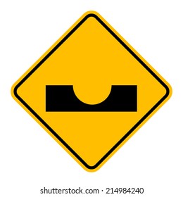 Caution Sign Road on isolated background. Vector Illustration