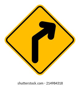 Caution Sign Road on Isolated Background. Vector Illustration.