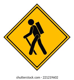 Caution Sign Road. on isolated background