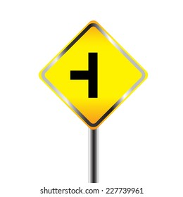 Caution Sign road on Isolated background