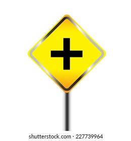 Caution Sign road on Isolated background