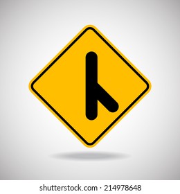 Caution Sign Road. Vector Illustration