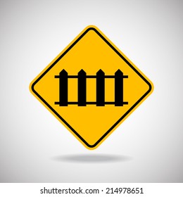 Caution Sign Road. Vector Illustration