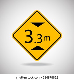 Caution Sign Road. Vector Illustration