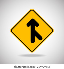 Caution Sign Road. Vector Illustration