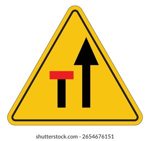 Señal de precaución para el trabajo de carretera con flecha hacia arriba y bloque rojo