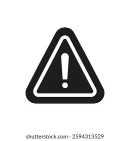 caution sign silhouette vector on white background