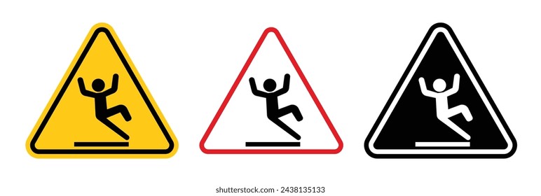 Caution Sign for Slippery Conditions. Warning of Wet Floor Hazards. Alert for Slip and Fall Risks.