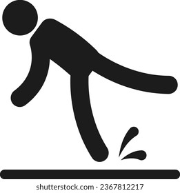 Signo de precaución o símbolo de una persona que se desliza