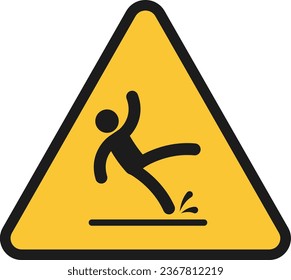 Signo de precaución o símbolo de una persona que se desliza