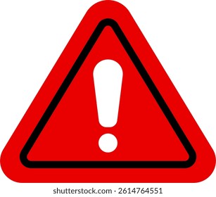 Caution Sign Symbol. Triangle Shape Caution Sign Symbol. Red and White Color.