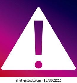 Caution sign vector illustrator creative design purple and pink gradient background