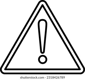 Caution Sign vector in line style . Exclamation danger sign