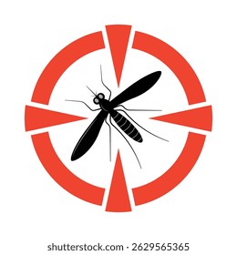 Caution sign warning about mosquitos. Red circle sign with dangerous
Danger alert sign Vector against white background.