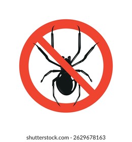 Sinal de cuidado avisando sobre aranha. Sinal de círculo vermelho com perigoso
Sinal de alerta de perigo Vetor contra fundo branco.