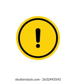 Caution sign. Warning attention sign with exclamation mark. Danger Circle symbol for mobile and web concept. Editable vector.