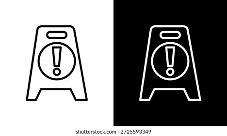 Signo de precaución Conjunto de iconos blancos Vector