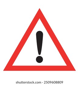 Caution sign within a red triangle, Traffic signs vector design