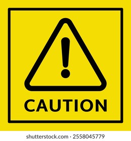 Caution sign, yellow warning attention icon