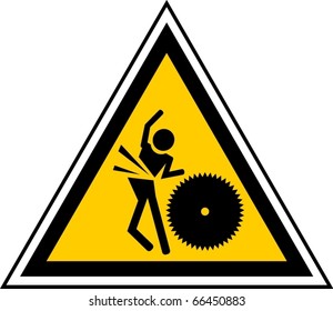Caution signal for cutting piece
