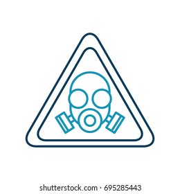 caution signal with laboratory mask isolated icon