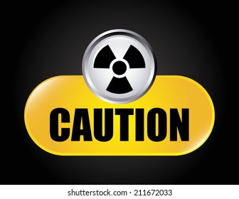 caution signal over black background vector illustration