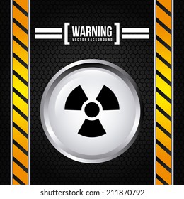 caution signal over black background vector illustration