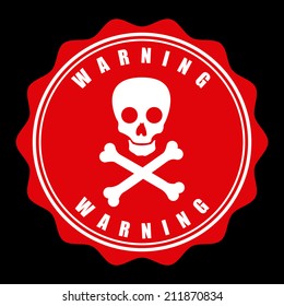 caution signal over black background vector illustration