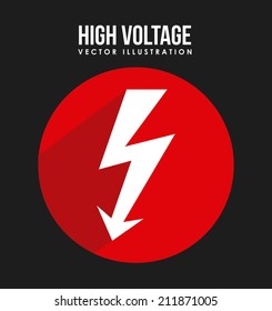 caution signal over black background vector illustration