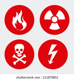 caution signal over white background vector illustration