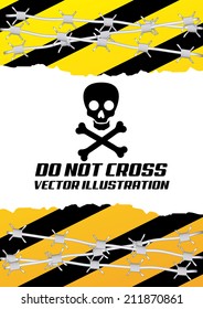 caution signal over white background vector illustration