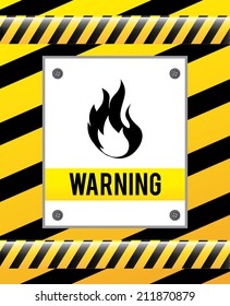 caution signal over yellow background vector illustration