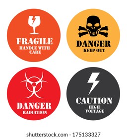 caution signals over white background vector illustration 