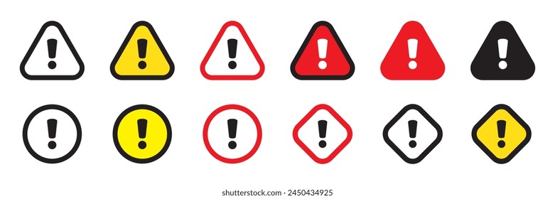 Señales de precaución. Peligro, señal de advertencia, señal de atención. Icono de peligro, icono de advertencia, icono de atención.