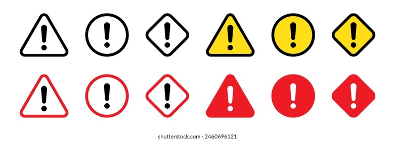 Señales de precaución. Peligro, señal de advertencia, señal de atención. Icono de peligro, icono de advertencia, icono de atención.