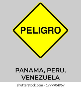 Caution signs of road symbol in Panama. Traffic vector template. Eps 10 