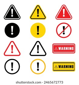 Caution signs Set of warning signs danger and warning signs.