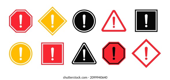 Caution Signs Symbols Danger Warning Signs Stock Vector (Royalty Free ...