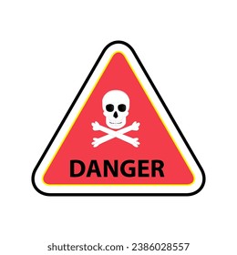 Caution signs. Symbols of danger and warning signs. warning attention. danger sign. Skull. attention vector icon. Triangular warning symbols