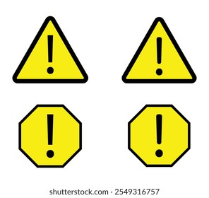 Caution signs. Symbols danger and warning signs vector on white background.. exclamation mark..