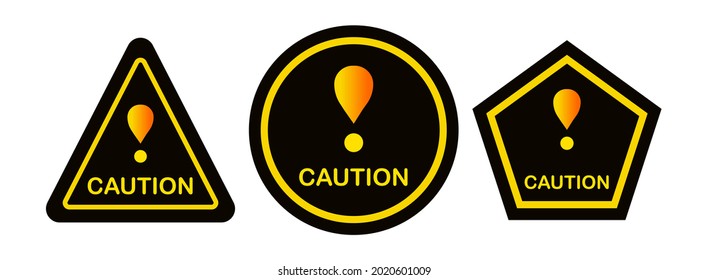 Caution sing or symbol vector logo icon stickeir