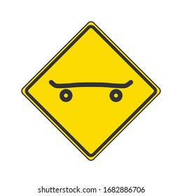 Caution skateboarding icon. Warning symbol modern, simple, vector, icon for website design, mobile app, ui. Vector Illustration