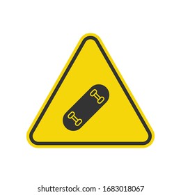 Caution skateboarding icon. Warning symbol modern, simple, vector, icon for website design, mobile app, ui. Vector Illustration