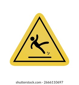 Precaución Piso resbaladizo en el triángulo amarillo 