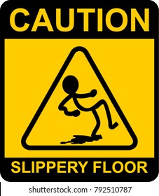 Caution Slippery Floor Sign Stock Vector (Royalty Free) 792510787 ...