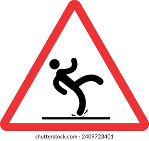 Caution slippery floor sign. Traffic signs and symbols.