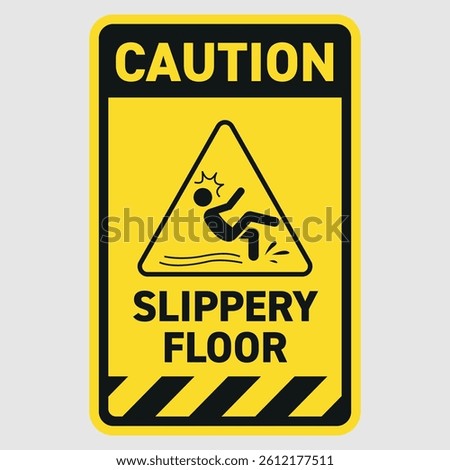Caution slippery floor sign vector