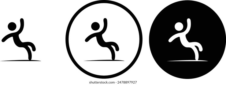 Precaución resbaladiza el conjunto de iconos de la carretera colección Simple
diseño de signo de advertencia de contorno resbaladizo para fondo blanco y negro